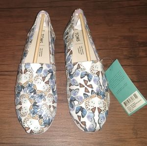 Toms Butterfly Canvas Shoes Women's Size 8.5